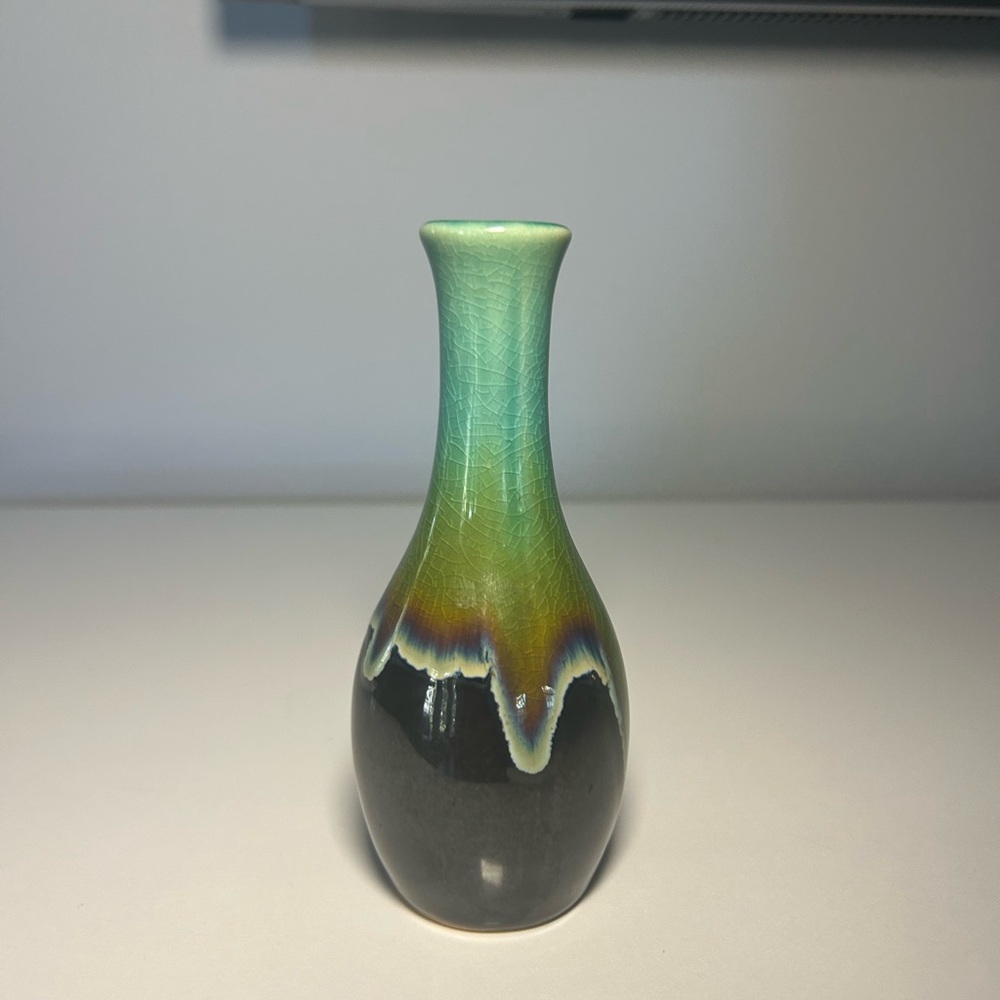 Green and Brown Ceramic Vase